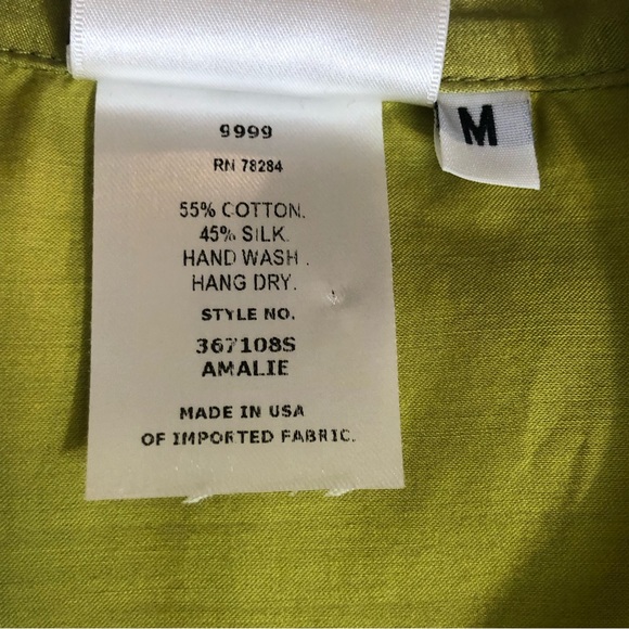 Finley Blouse Top Silk Blend Pleated Front V-Neck Long Sleeve Turn Back Cuff SZM - Picture 5 of 5